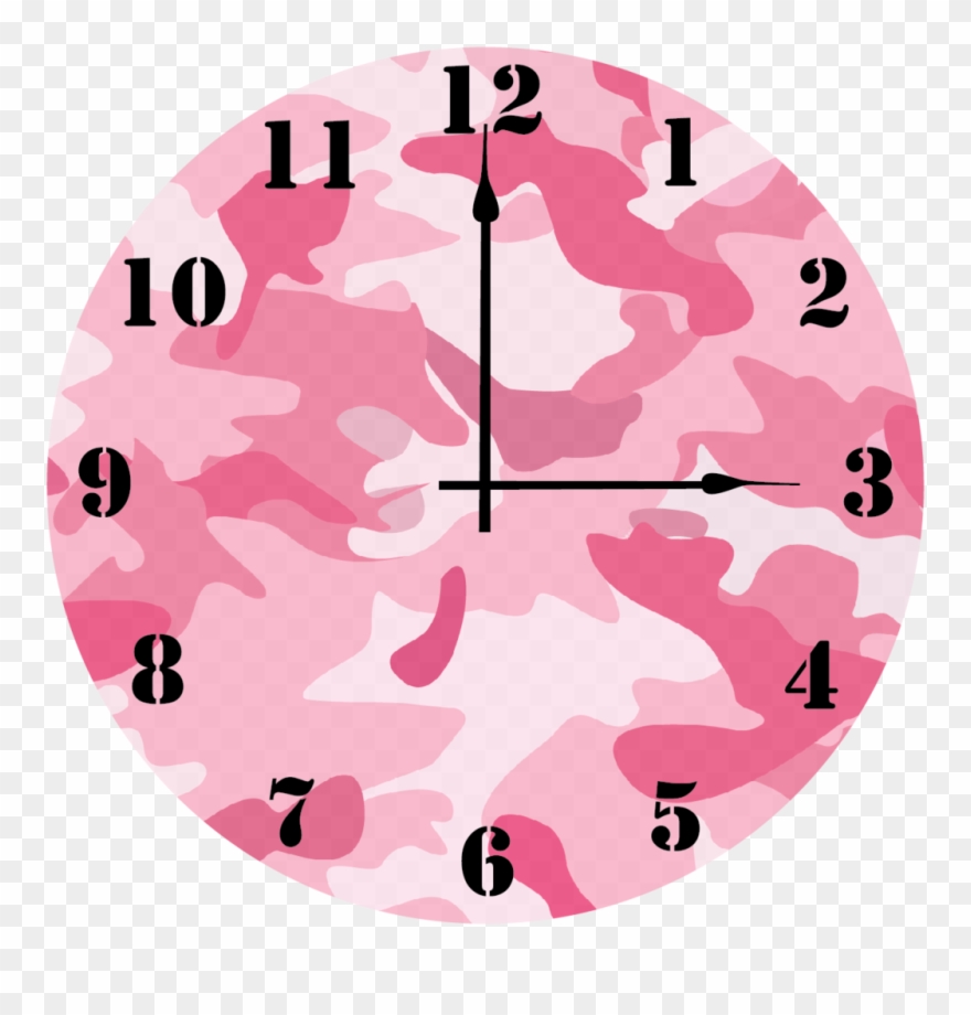 Pink Camo Clock - Wopah 12 Inch Fashion Watches Creative Minimalist Wall Clipart