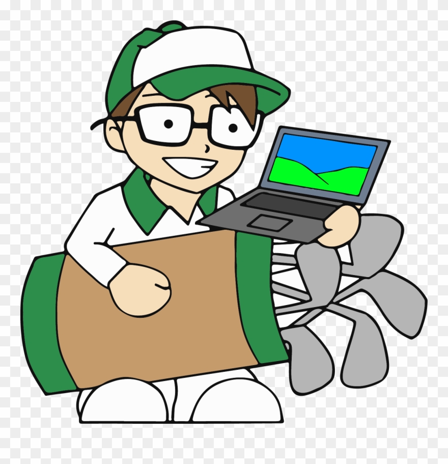 Kaddy's Computer Repair - Cartoon Laptop Repair Green Color Png Clipart