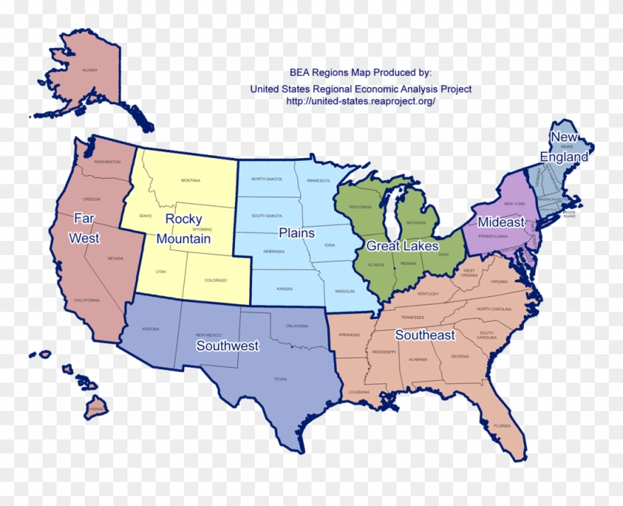 United States Regional Divisions Clipart