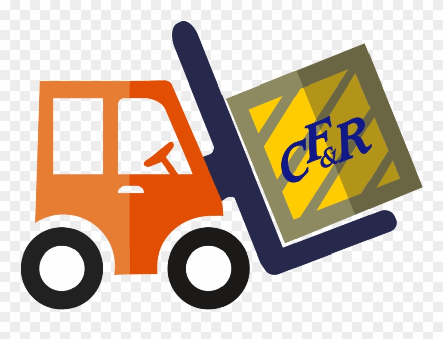 Forklift Transporting A Box Clipart