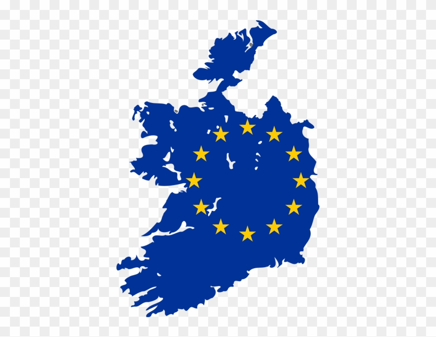 Map Of Ireland With Eu Flag - Map Of Ireland Eu Clipart