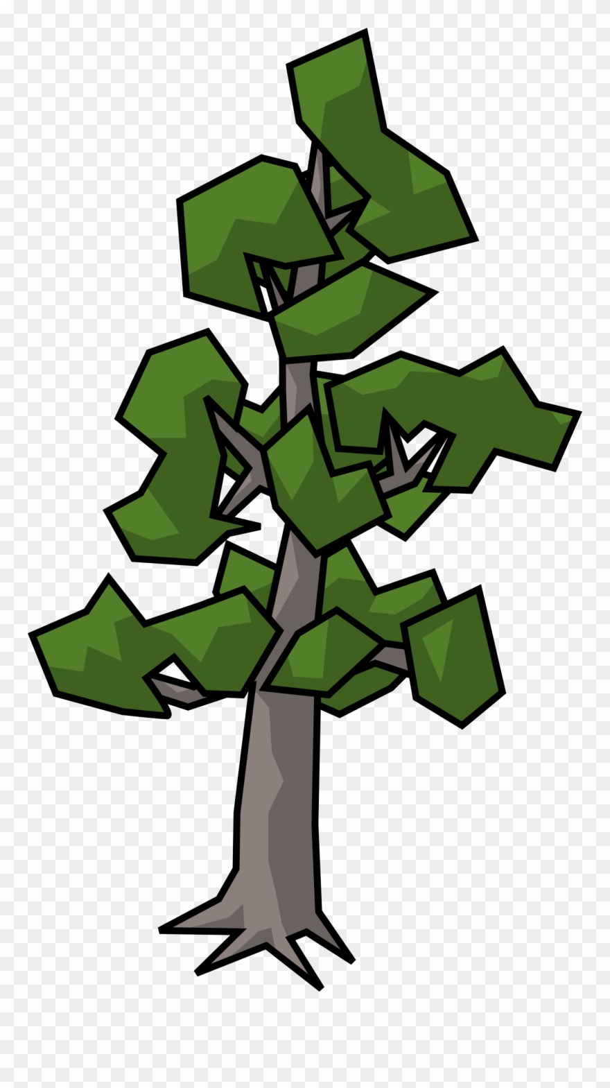 Scots Pine Tree - Tree Branch Cell Shading Clipart