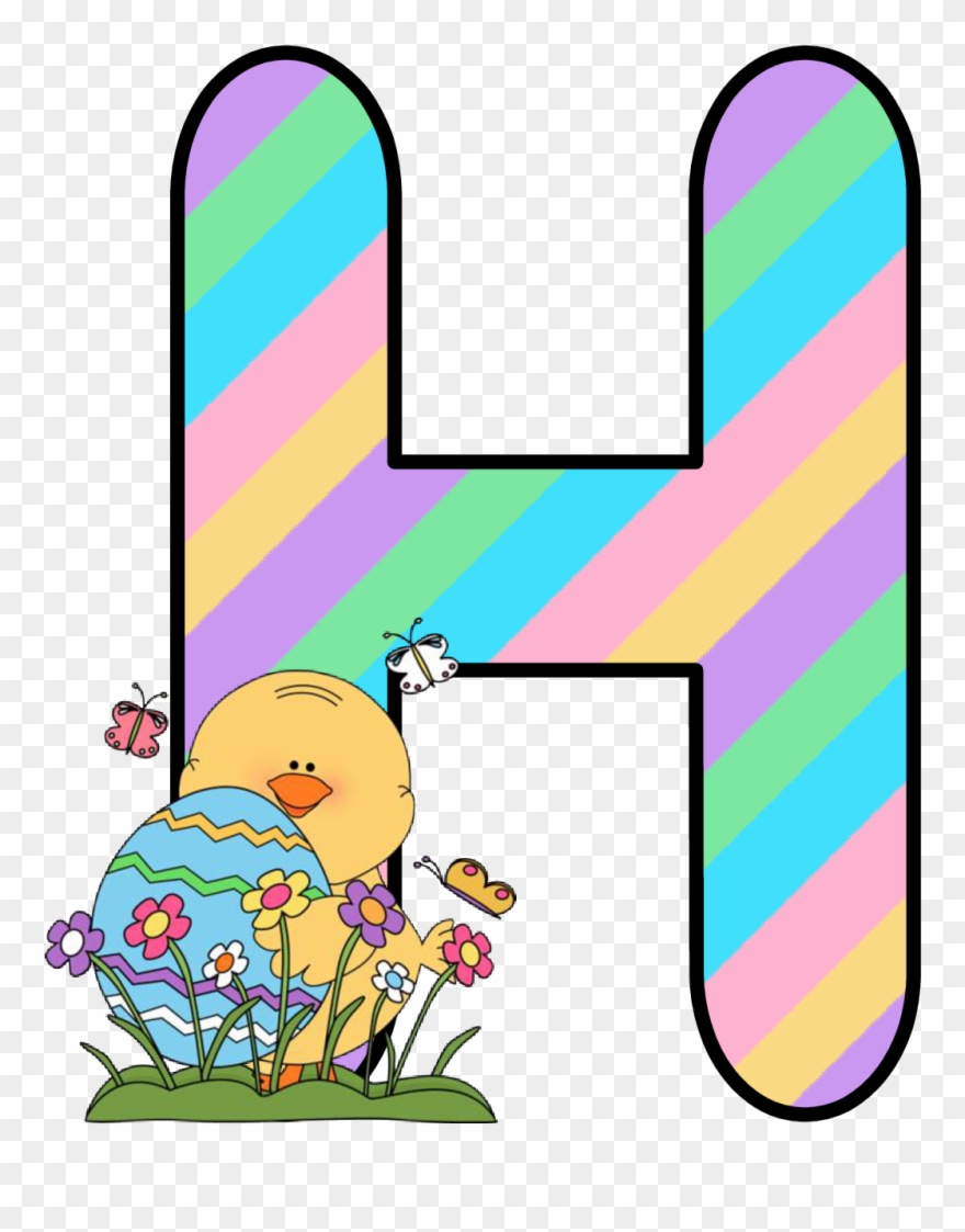 Ch B *✿* Alfabeto Easter De Kid Sparkz - Clip Art Alphabet Easter Letters With Eggs - Png Download