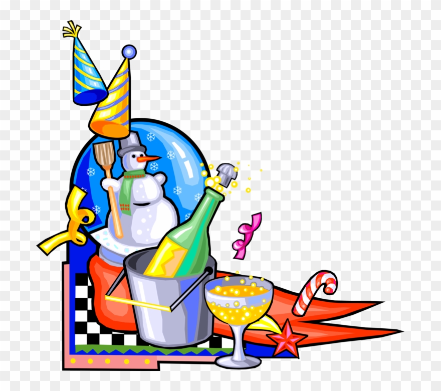 Vector Illustration Of New Year's Eve Party Celebration - Silvester Clipart Png Transparent Png