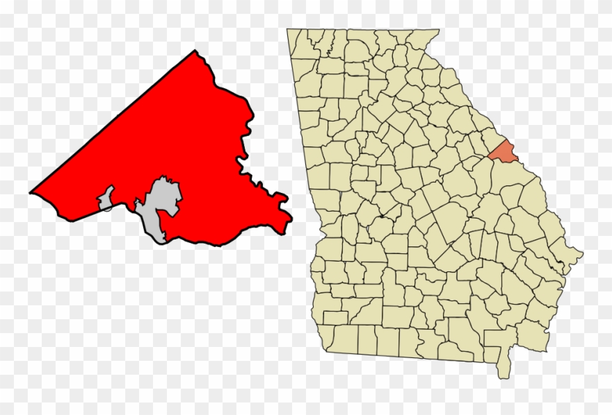 Richmond County Georgia Incorporated And Unincorporated - Richmond County Georgia Map Clipart