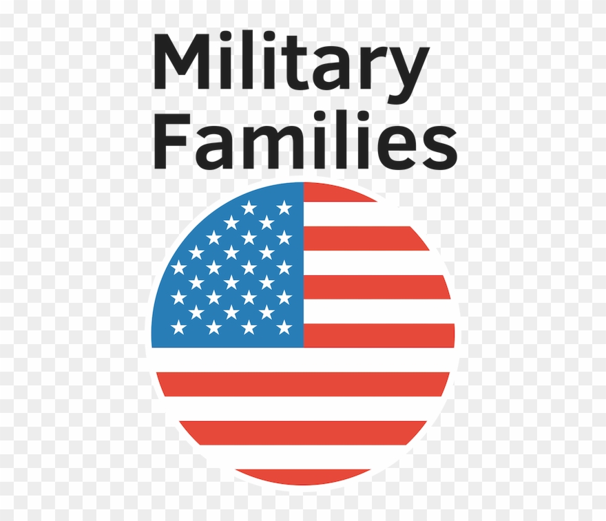 Military Families - American Flag Round Black And White Clipart