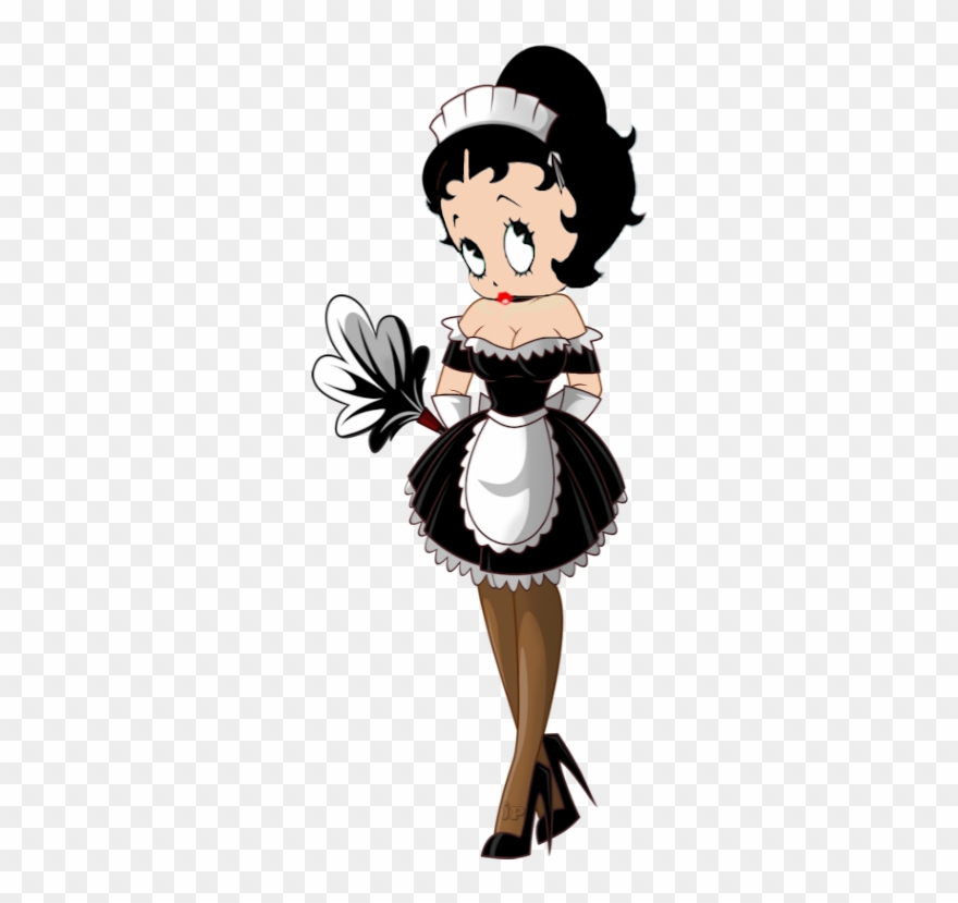 Maid Outfit Black And White Pictures - Betty Boop House Cleaning Clipart