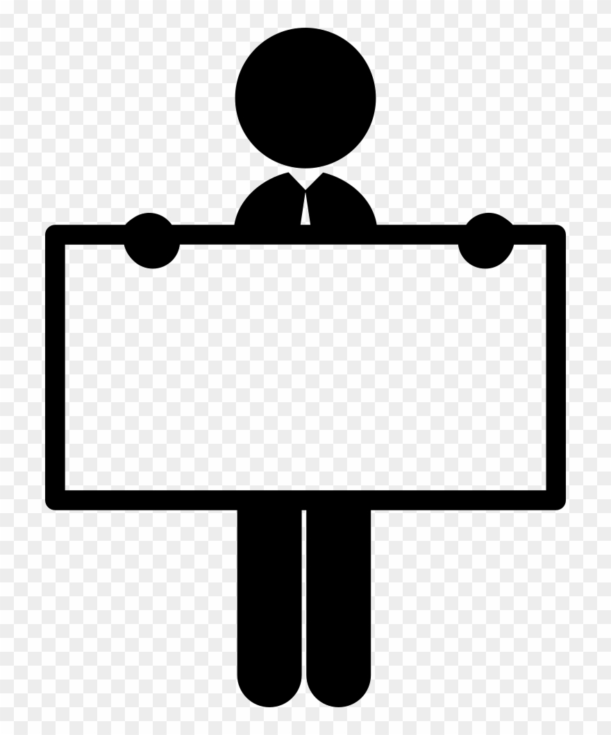 Man Holding White Board Svg Png Icon Free Download - Man Holding Icon Clipart