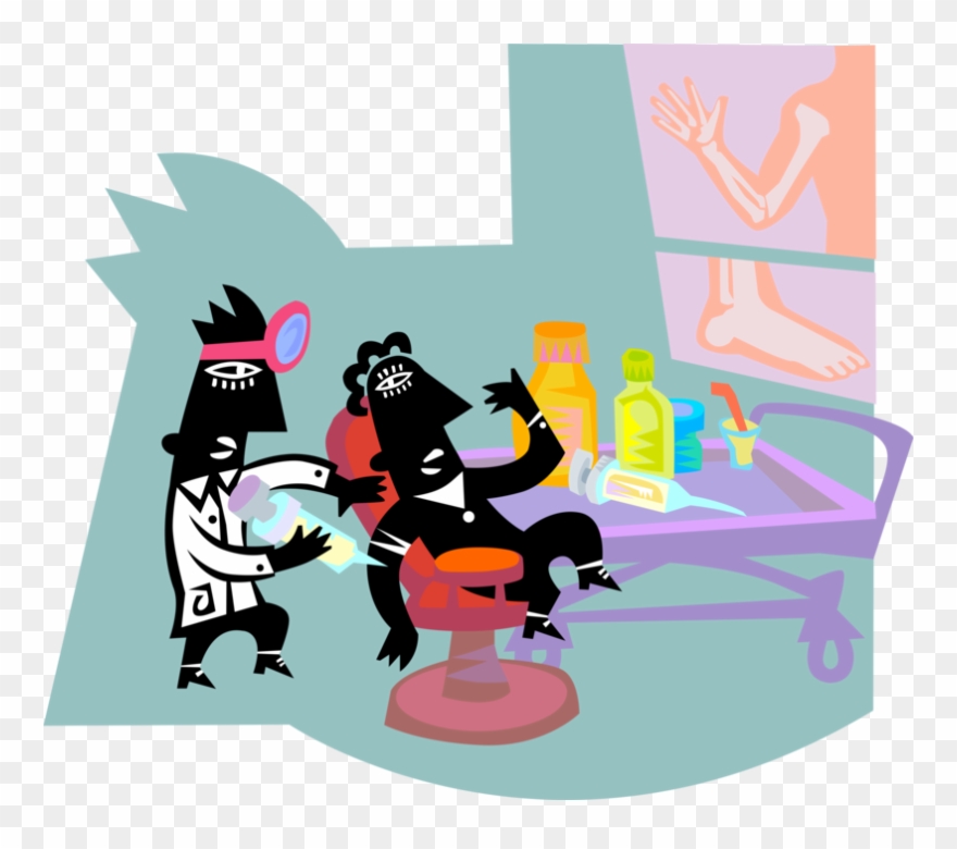 Vector Illustration Of Medical Physician Doctor's Office - Cartoon Clipart