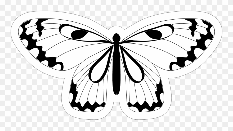 Black And White Butterfly Stickers And Decals - Papilio Machaon Clipart