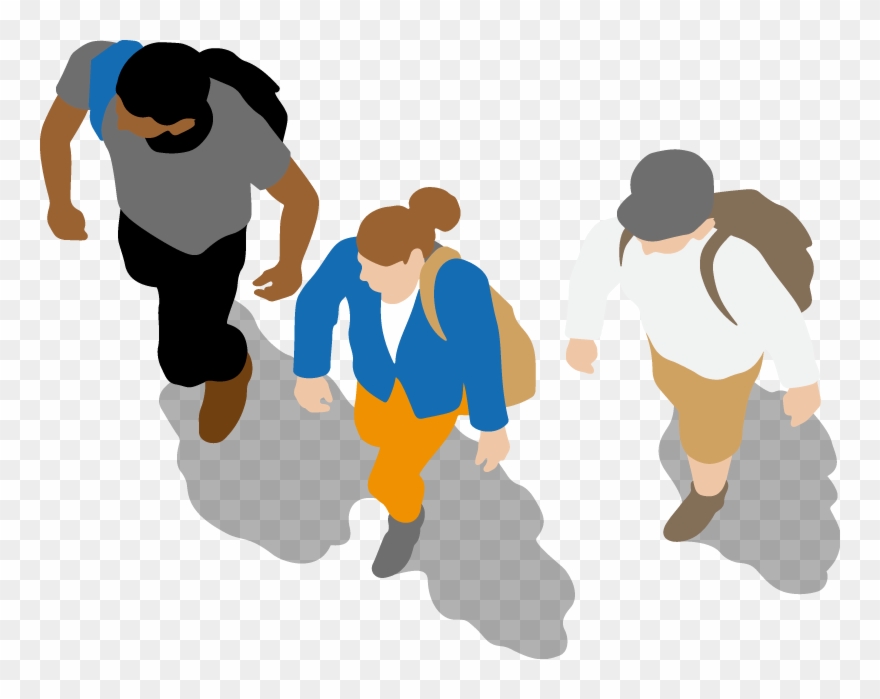 Walking People - People Walking Png Cartoon Clipart