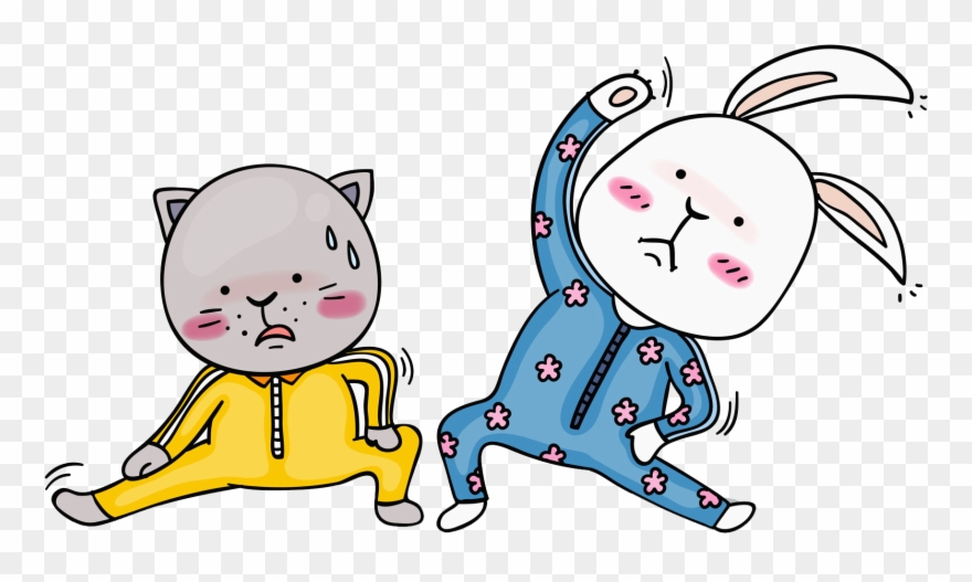 Physical Stretching Warming Up - Warming Up Exercise Cartoon Clipart