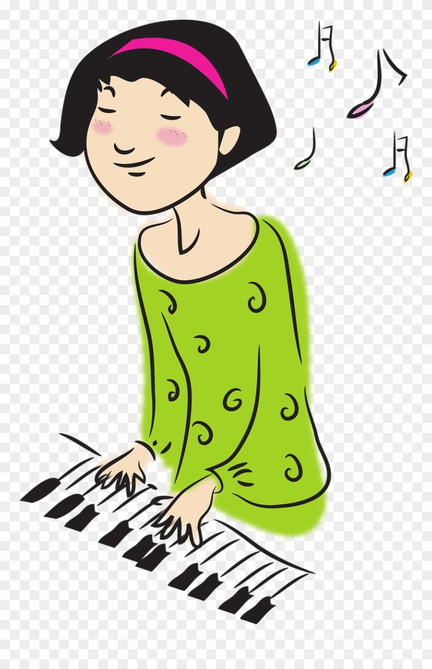How Did I Learn To Play The Piano Did I Have To Wait - Playing An Instrument Cartoon Clipart