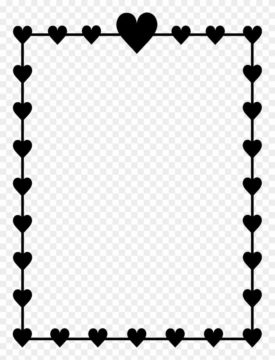 Free Clip Art Butterflies And Flowers Clipart Co Butterfly - Heart Border Black And White - Png Download