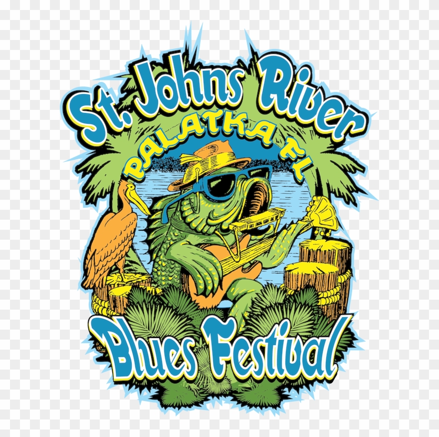 T-shirt Illustration For The St Johns River Blues Festival, - Blues Festival Art Clipart