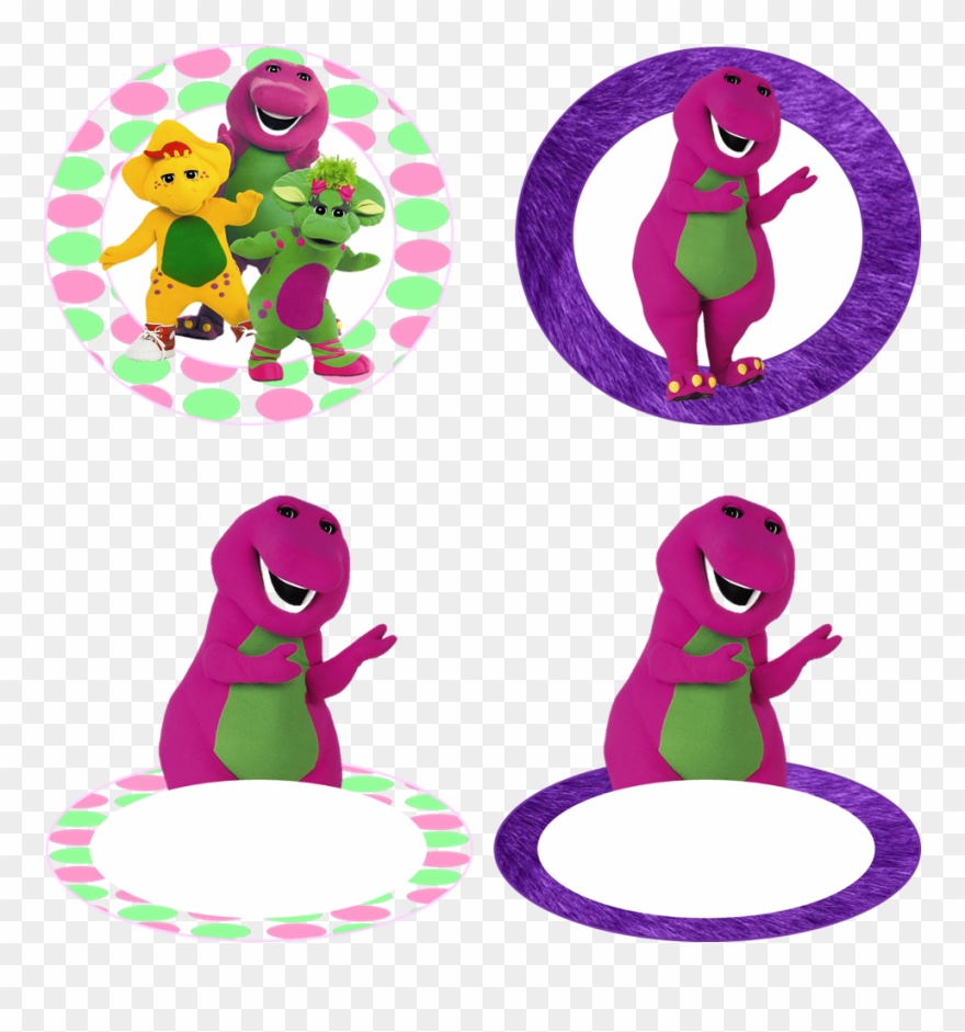 Barney Birthday Party Decorations & Name Tags - Barney Name Tag Clipart