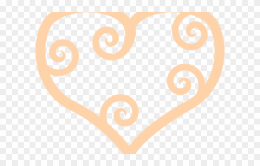 Peach Clipart Heart - Clip Art - Png Download