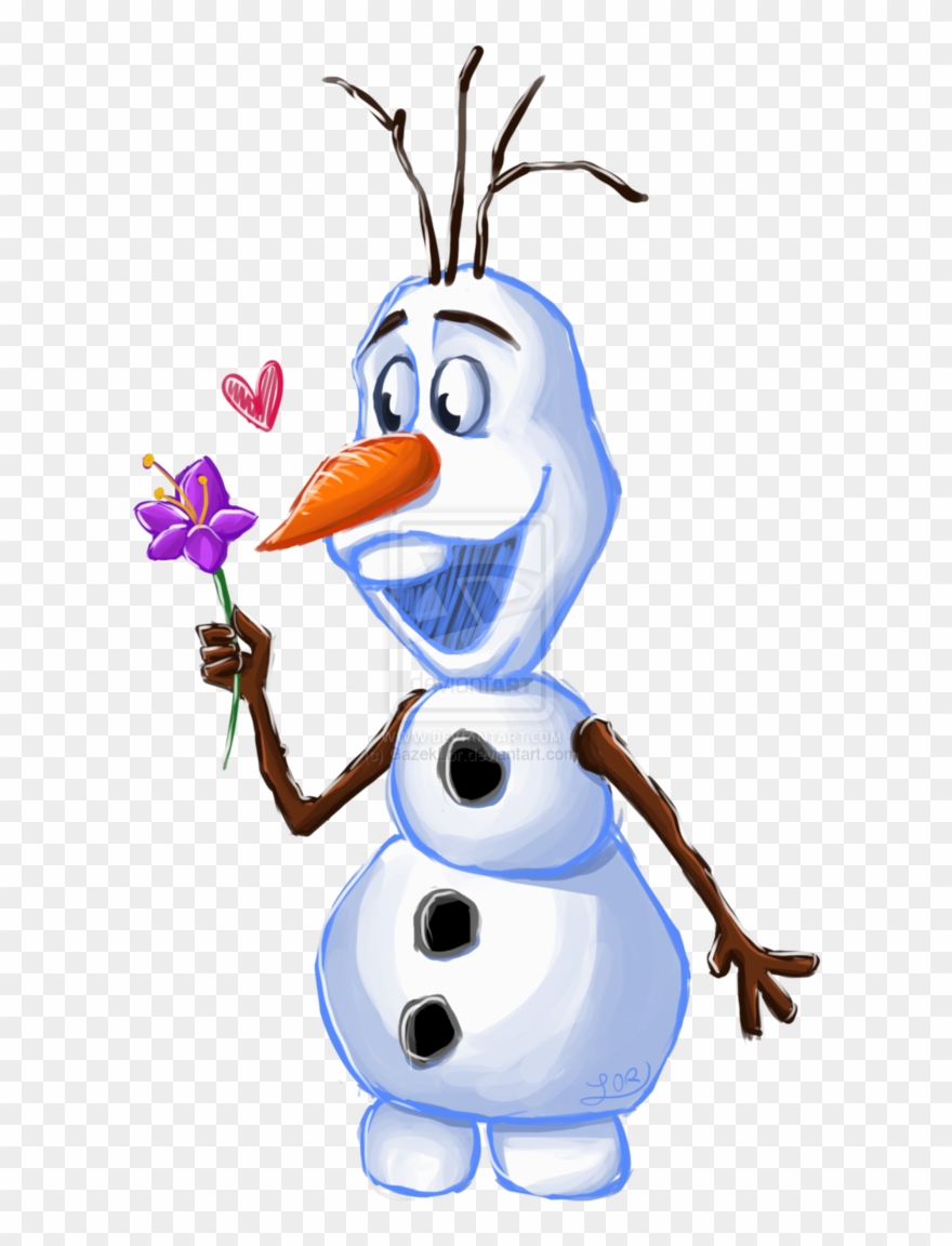 Olaf With Flower Frozen Princess, Olaf Frozen, Elsa - Png Frozen Clipart