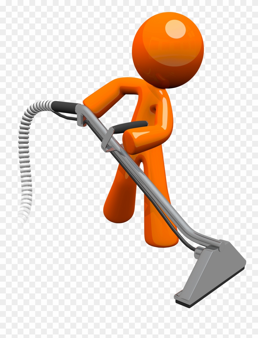 Orange Carpet Cleaner Figure - Carpet Cleaning Clipart