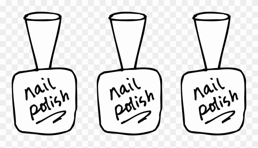Pin Finger Nail Clip Art Black And White - Nail Polish Coloring Page - Png Download