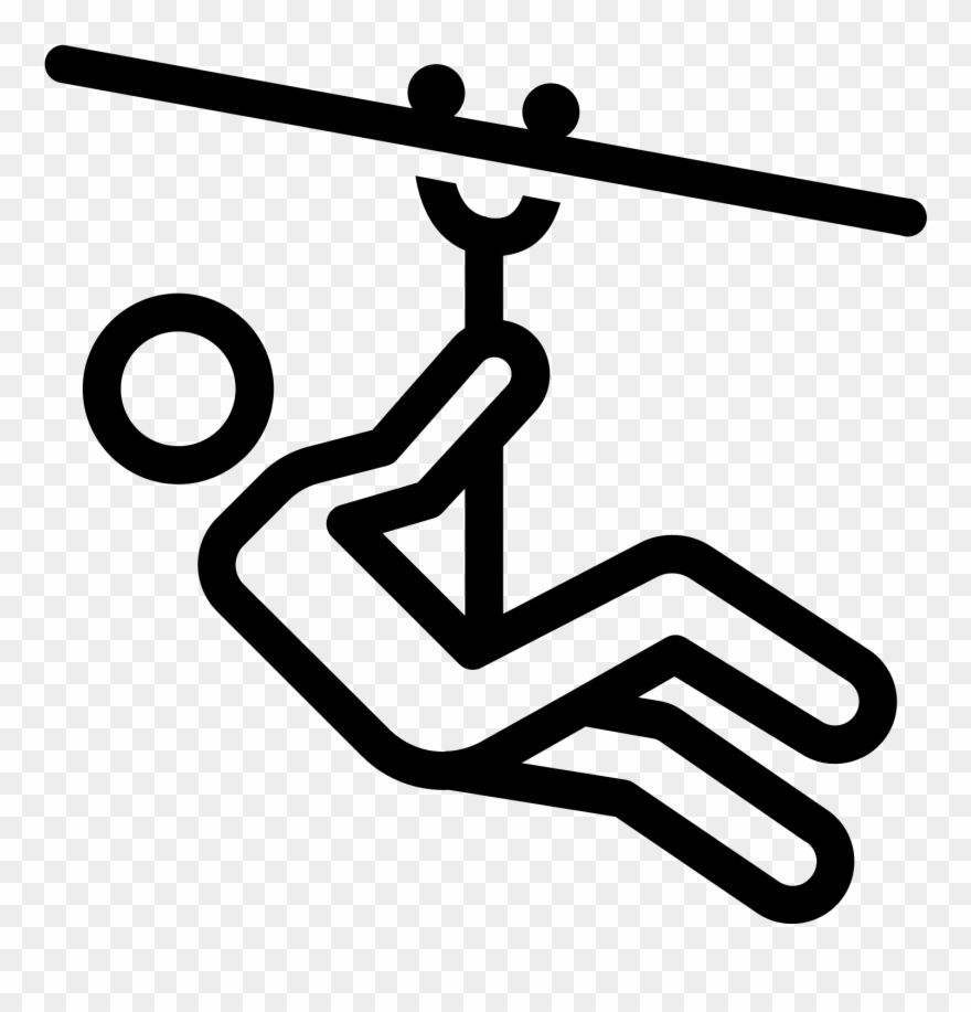 This Icon Depicts Ziplining - Zip Line Png Clipart