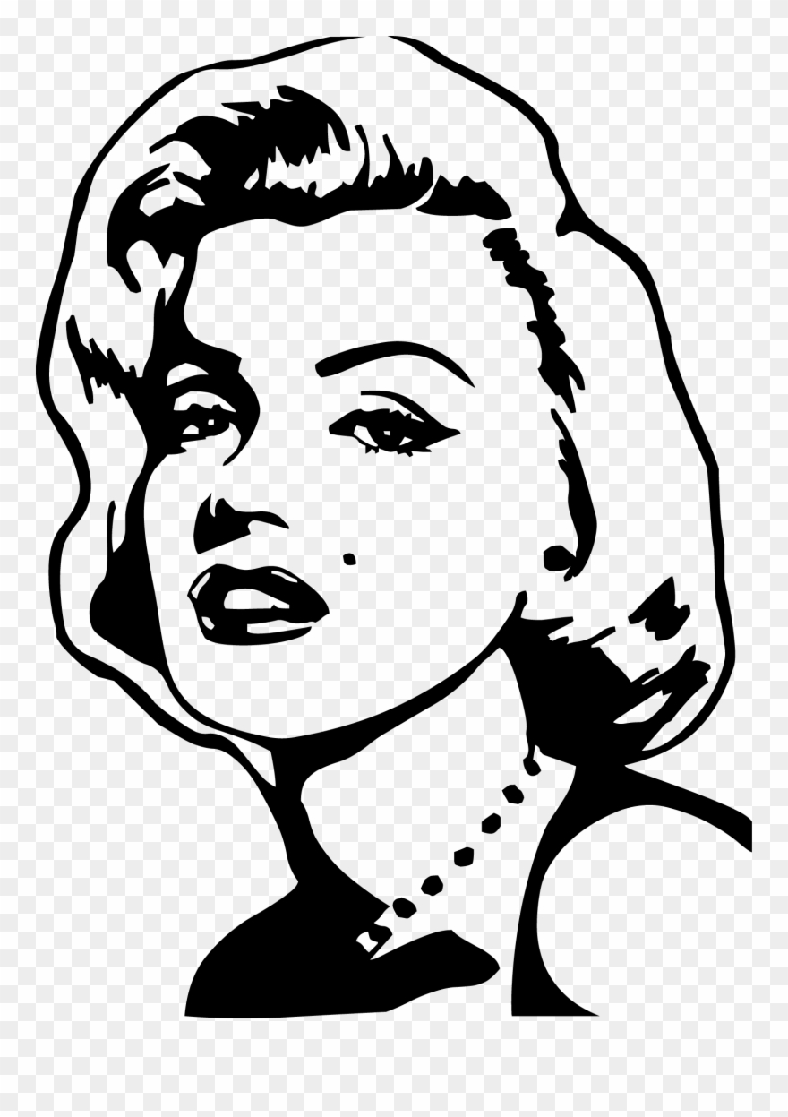 Actor Clipart Chair - Marilyn Monroe Drawing Outline Easy - Png Download