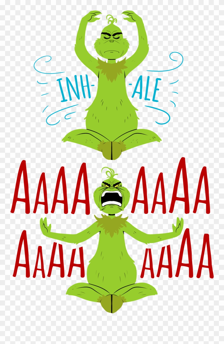 The Grinch Is Releasing Some Anxiety With Some Yoga - T-shirt Clipart