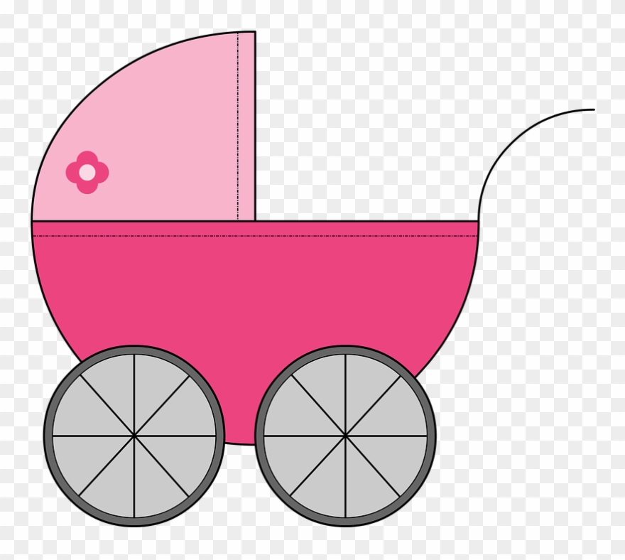 Cart, Baby, Baby Carriage, Girl, Childish, Illustration - Glückwünsche Zur Geburt Mädchen Clipart