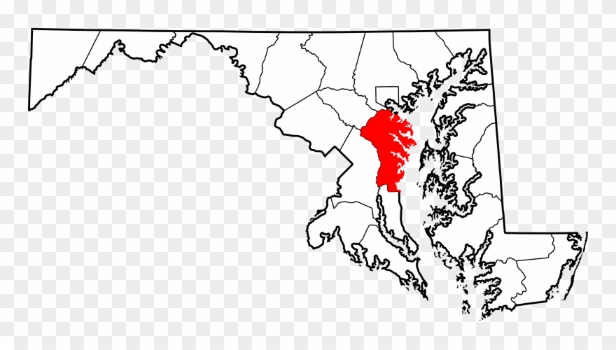 Maryland Outline Png Clip Art Transparent Stock - Anne Arundel County Maryland