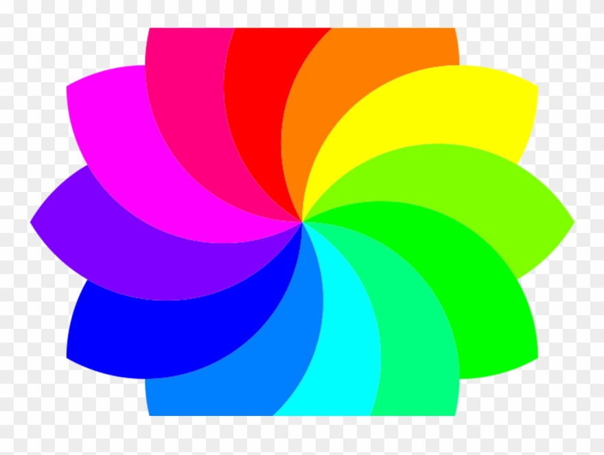 Rainbow Flower Clip Art Download - Petal - Png Download