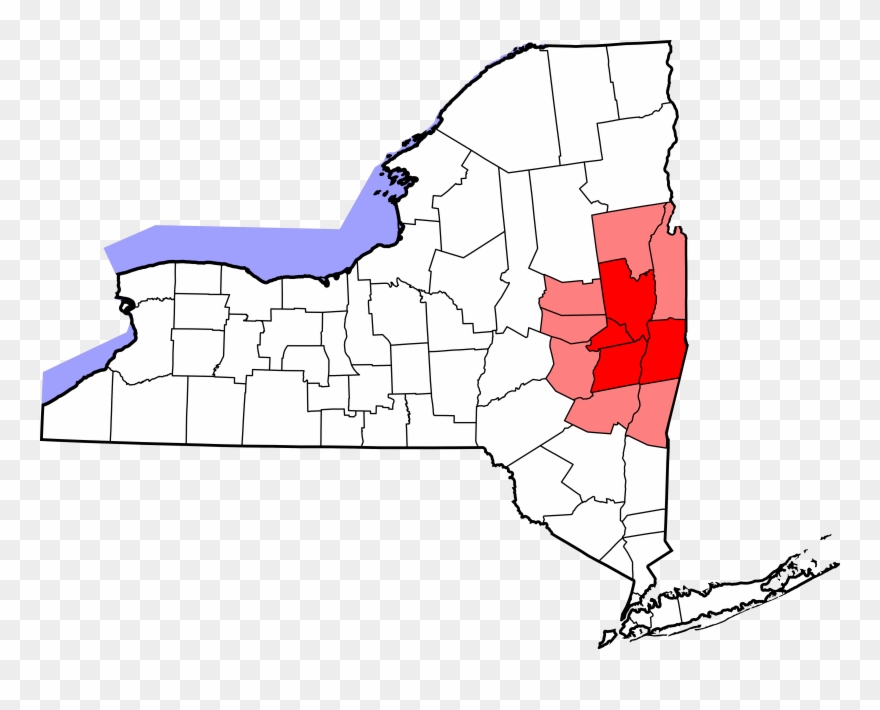 Map Of New York Highlighting Capital District - Swartekill Ulster County New York Clipart