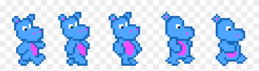 Hippo Walk Cycle - Walk Cycle Clipart