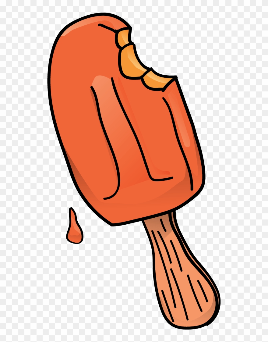 Orange Popsicle Summer Time Art By Talking Dog - Blue Raspberry Flavor Clipart