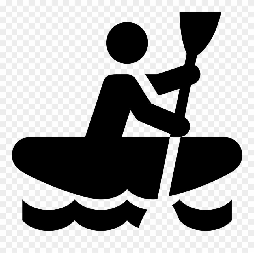 Kayaking Icon - Canoe Icon Clipart
