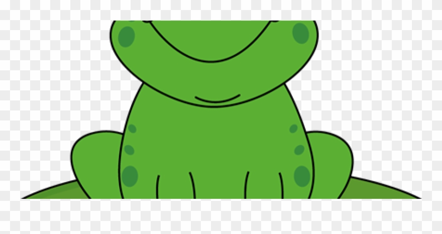 Scoil - Cartoon Frog On Lily Pad Clipart