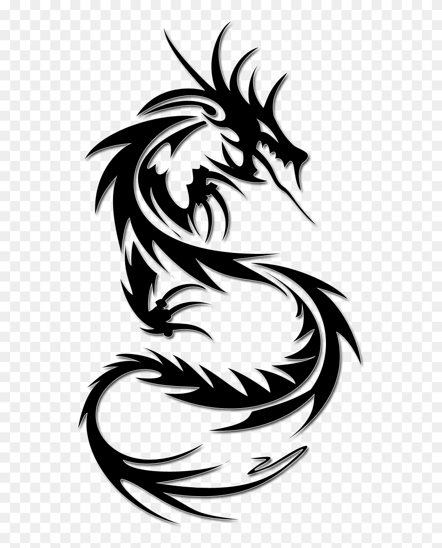 Pin Dragon Clipart Transparent Background - Simple Dragon Tattoos Designs - Png Download