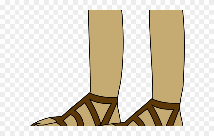 Sandal Clipart Clip Art - Foot In Sandal Drawing - Png Download