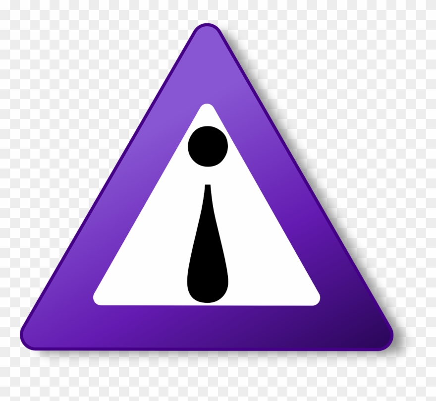 Sign Triangle Purple Warning - Caution Purple Clipart