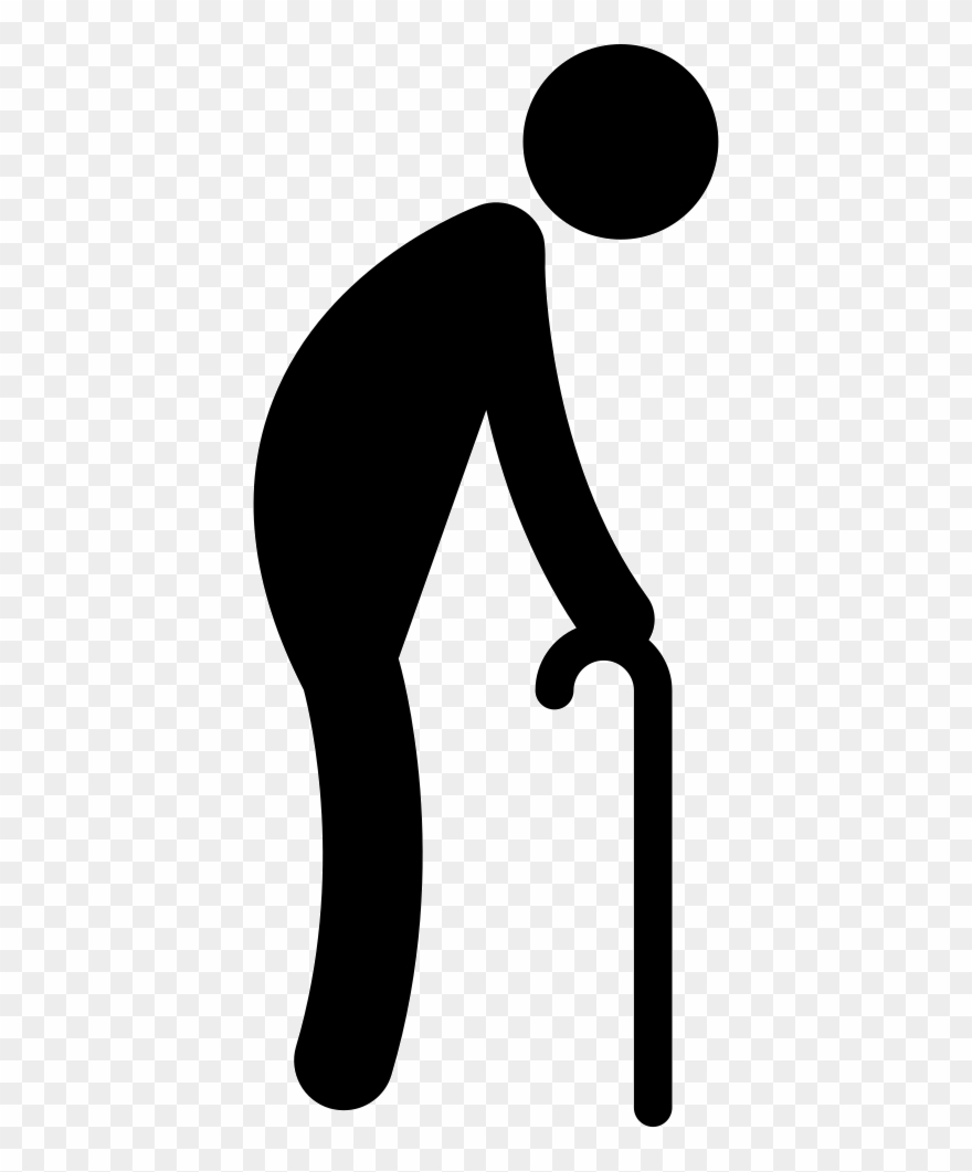 Old Man Walking With A Crutch Comments - Old Man Icon Png Clipart