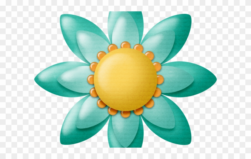 Turquoise Clipart Yellow Lotus - Png Download