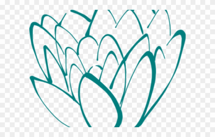 Lotus Clipart Teal - Navy Blue Florals Clipart - Png Download