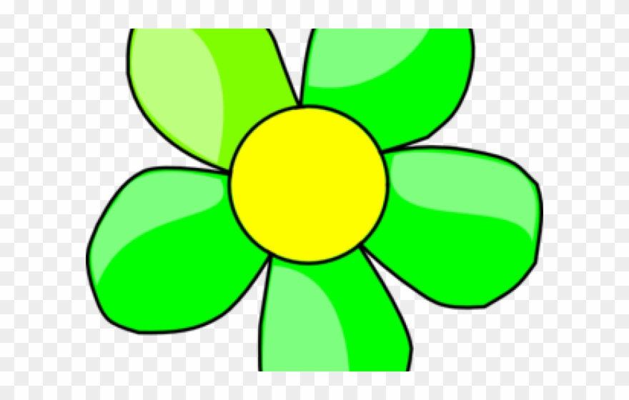 Flowers Clipart Green - Light Blue Clipart Flower - Png Download