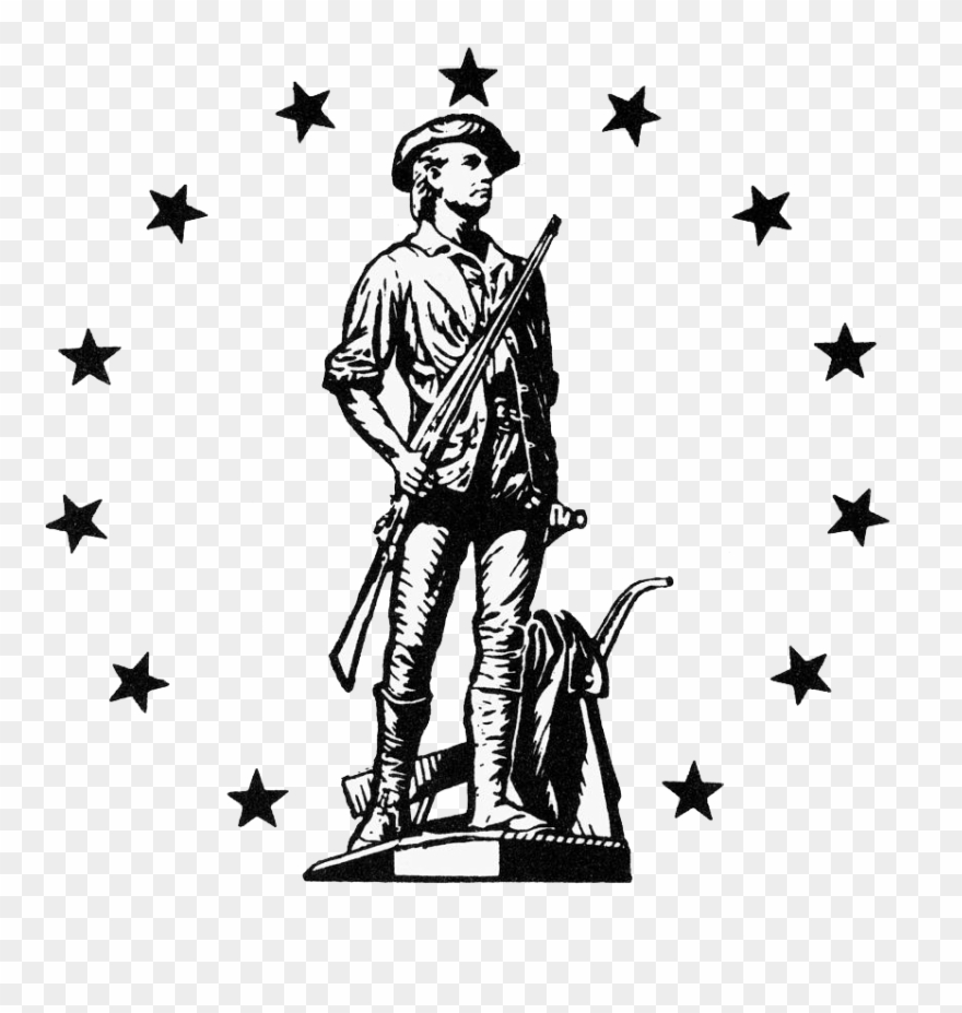 Minuteman Drawing Clipart Free Library - Minutemen Black And White - Png Download