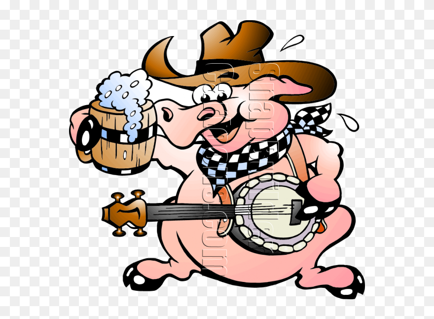 Cowboy Pig Cartoon Clipart