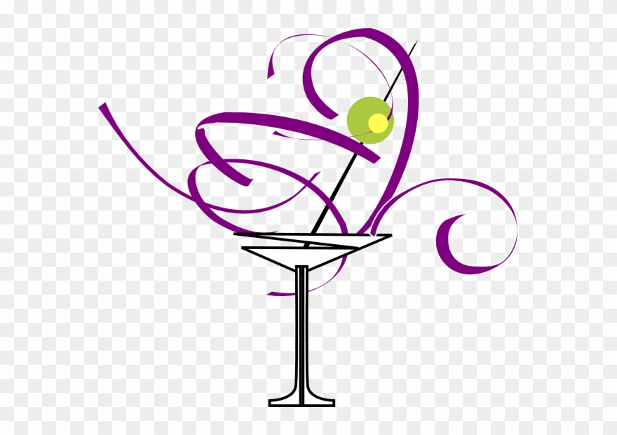 Purple Martini Glass Clipart - Png Download