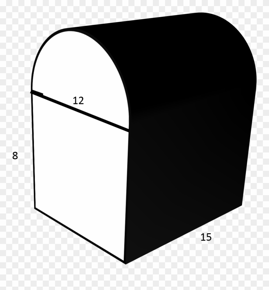 9 - Volume Of Half Cylinder And Rectangular Prism Clipart