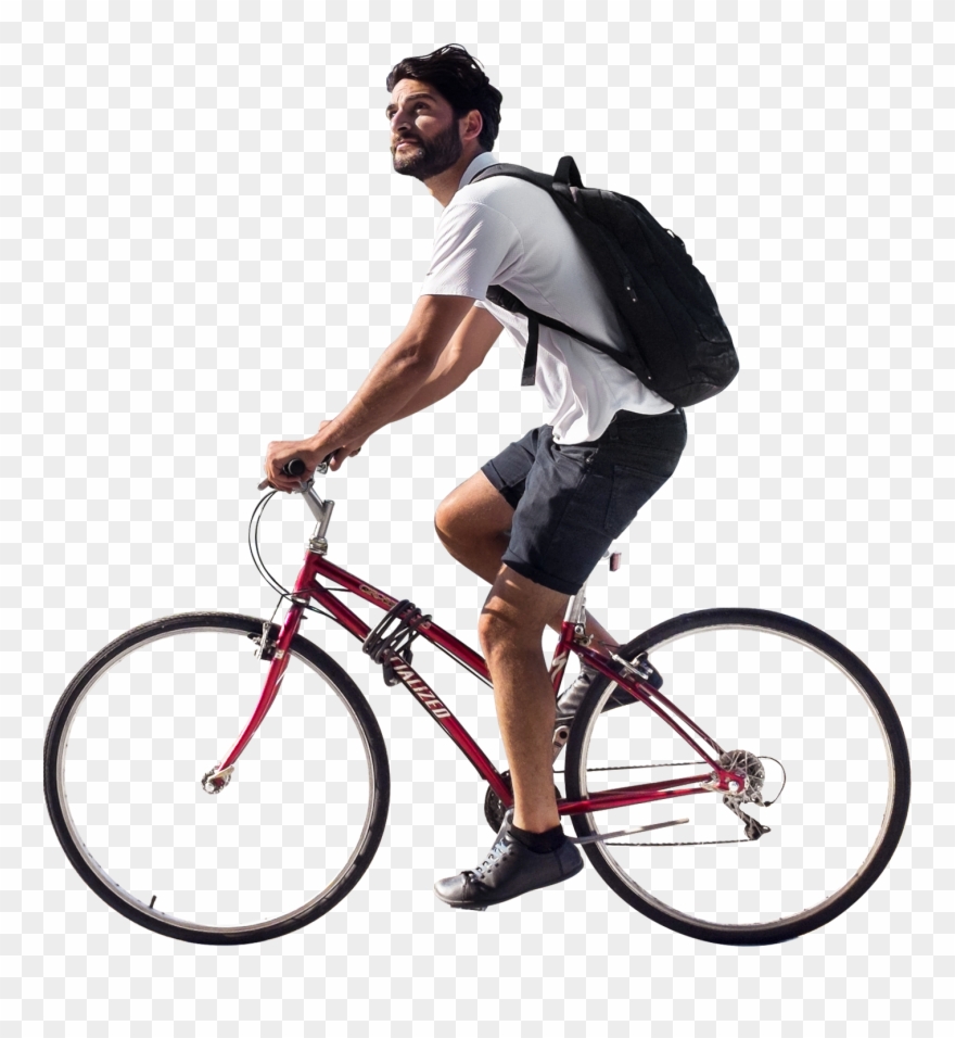 Clipart Wedding Bike - Person Riding Bike Png Transparent Png