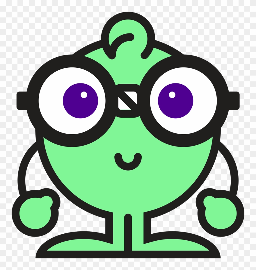 Lil' Nerdy Mascot Peeking At - Logo Coder Clipart