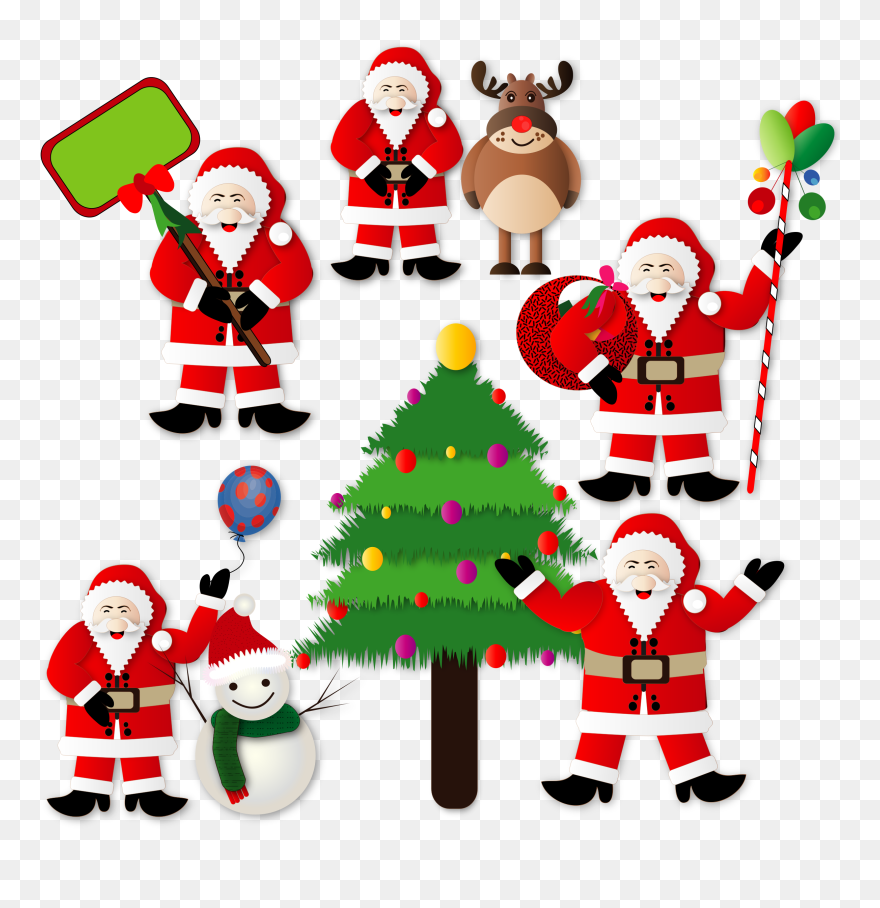 Clipart Christmas Santas Cute Snowman Clip Art Snowmen - Heartnotes Sticker Christmas Vintage - Png Download