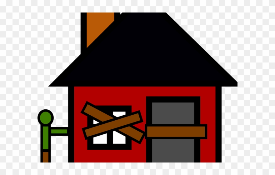 Domain Clipart Solar Home - Run Down Home Cartoon - Png Download